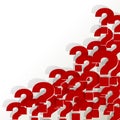 Question Marks red in the corner on a white background Royalty Free Stock Photo