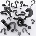 Question marks with reflection