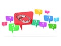 Question marks in speech bubbles and problem traps Royalty Free Stock Photo