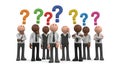 Question Marks, Thinking People, Problem Solving, 3D Render Royalty Free Stock Photo