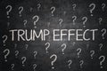 Question marks and Trump Effect word