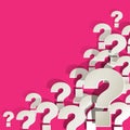 Question Marks white in the corner on a pink background