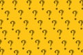 Question marks on yellow Royalty Free Stock Photo