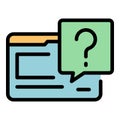 Question online icon color outline vector Royalty Free Stock Photo