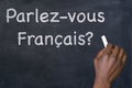 Question `Parlez-vous Francais?` on a blackboard Royalty Free Stock Photo