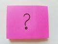 Question. pink sticky. Royalty Free Stock Photo