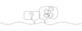 Question puzzles in speech bubbles with one solid line. Concept problem solving, business solutions, education in simple Royalty Free Stock Photo