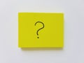 Question. Simple yellow note Royalty Free Stock Photo