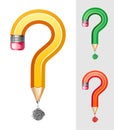Question symbol made of pencil Royalty Free Stock Photo