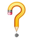 Question symbol made of pencil Royalty Free Stock Photo