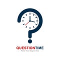 Question time vector logo design icon