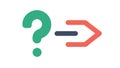 Question to arrow, symbolizing problem to solution, vector design Generative AI Royalty Free Stock Photo