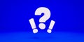Question and two exclamations mark with blue background Royalty Free Stock Photo