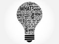 Question words bulb Royalty Free Stock Photo