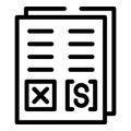 Questionary paper icon, outline style Royalty Free Stock Photo