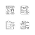 Questioning checklist pixel perfect linear icons set