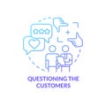 Questioning customers blue gradient concept icon