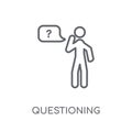 Questioning linear icon. Modern outline Questioning logo concept