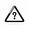 Questioning sign, a black question mark inside a triangle caution icon Royalty Free Stock Photo