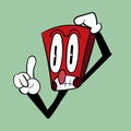 A questioning, uncomprehending character vintage toons: funny character, vector illustration trendy classic retro