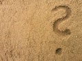 Questionmark in the sand Royalty Free Stock Photo