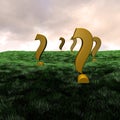 Questionmark Scape 3d Royalty Free Stock Photo