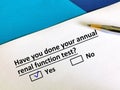 Questionnaire about annual checkup Royalty Free Stock Photo