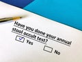 Questionnaire about annual checkup