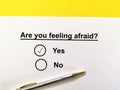 Questionnaire about anxiety Royalty Free Stock Photo