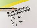 Questionnaire about bowel issues