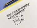 Questionnaire about child infection