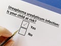 Questionnaire about child infection