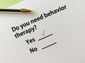 Questionnaire about counseling and therapy Royalty Free Stock Photo