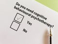 Questionnaire about counseling and therapy