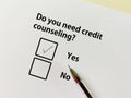 Questionnaire about counseling and therapy Royalty Free Stock Photo