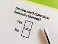 Questionnaire about counseling and therapy Royalty Free Stock Photo