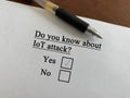 Questionnaire about cyber attack Royalty Free Stock Photo