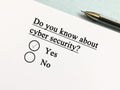 Questionnaire about cyber attack Royalty Free Stock Photo