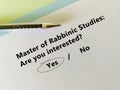 Questionnaire about further education