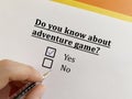 Questionnaire about gaming Royalty Free Stock Photo