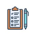 Color illustration icon for Questionnaire, criteria and checklist Royalty Free Stock Photo