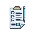 Color illustration icon for Questionnaire, interrogatory and form Royalty Free Stock Photo
