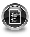 Questionnaire icon glossy black round button Royalty Free Stock Photo