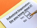 Questionnaire about industry