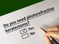 Questionnaire about ophthalmology Royalty Free Stock Photo
