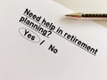 Questionnaire about retirement