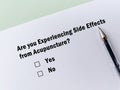 Questionnaire about side effects Royalty Free Stock Photo
