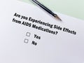 Questionnaire about side effects