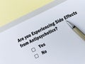 Questionnaire about side effects Royalty Free Stock Photo