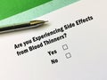 Questionnaire about side effects Royalty Free Stock Photo